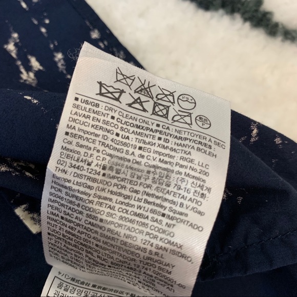 ✨5 FOR $25✨ GAP Navy Blue Twist Back Marble Print Shift Dress - Picture 11 of 12